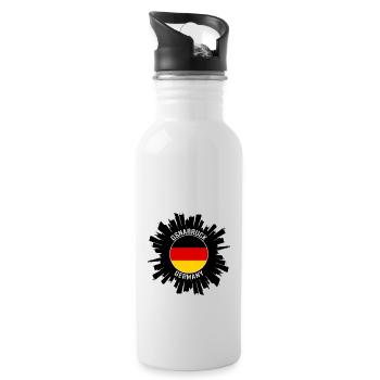 Osnabruck Skyline Allemagne Flag Souvenir de voyage - Gourde avec paille intégrée - blanc - Droite