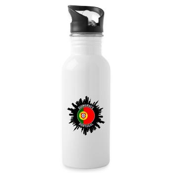 Guimaraes Skyline Portugal Flag Souvenir de voyage - Gourde avec paille intégrée - blanc - Droite