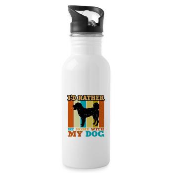 Appenzeller Sennenhund Dog Silhouette Retro Sunset - Gourde avec paille intégrée - blanc - Droite