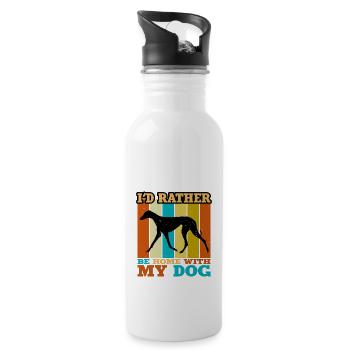 Azawakh Dog Lover Silhouette Vintage Sunset - Gourde avec paille intégrée - blanc - Droite