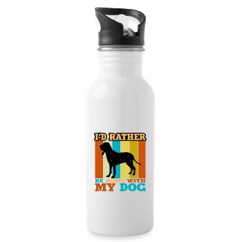 Braco Italiano Dog Lover Silhouette Vintage Sunset - Gourde avec paille intégrée - blanc - Droite