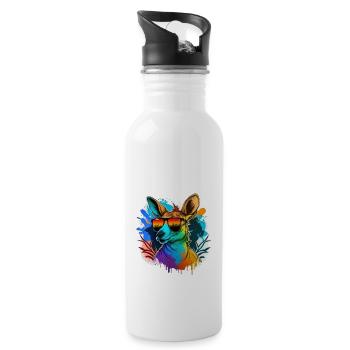 Kangaroo shirt - Trinkflasche mit integriertem Trinkhalm - Weiß - Rechts