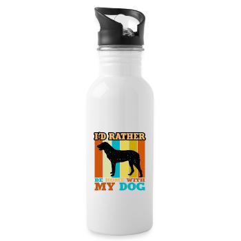Cao De Castro Laboreiro Dog Silhouette Retro Sun - Gourde avec paille intégrée - blanc - Droite