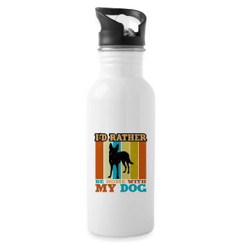 Carolina Dog Lover Silhouette Vintage Sunset - Water bottle with straw - white - Right