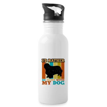 Clumber Spaniel Dog Love Silhouette Vintage Sunset - Water bottle with straw - white - Right