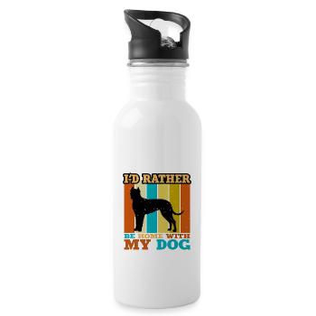 Córdoba Kampfhund Lover Silhouette Retro Sunset - Trinkflasche mit integriertem Trinkhalm - Weiß - Rechts