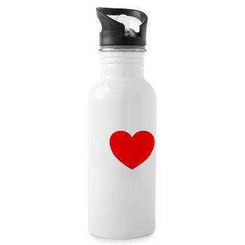 I LOVE Dahlem (Berlin) - Trinkflasche mit integriertem Trinkhalm - Weiß - Rechts