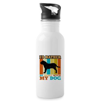 Dogue De Bordeaux Dog Love Silhouette Retro Sunset - Gourde avec paille intégrée - blanc - Droite