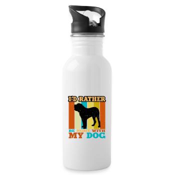 Fila Brasileiro Dog Love Silhouette Vintage Sunset - Trinkflasche mit integriertem Trinkhalm - Weiß - Rechts