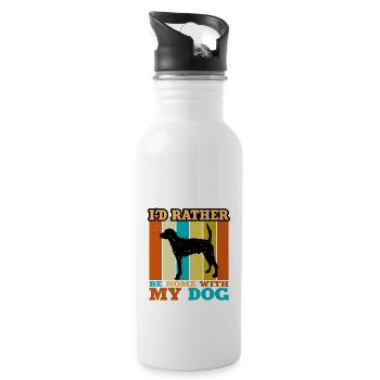 Englischer Foxhound Hundeliebhaber Silhouette Retro Sunset - Trinkflasche mit integriertem Trinkhalm - Weiß - Rechts