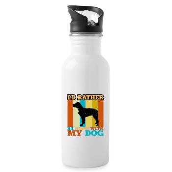 Épagneul Français Dog Lover Silhouette Vintage Sunset - Gourde avec paille intégrée - blanc - Droite