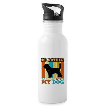 Grand Griffon Vendeen Dog Silhouette Retro Sunset - Gourde avec paille intégrée - blanc - Droite
