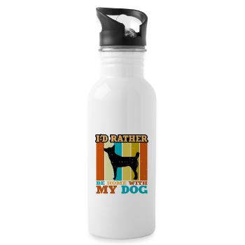 Lièvre Indian Dog Lover Silhouette Vintage Sunset - Gourde avec paille intégrée - blanc - Droite