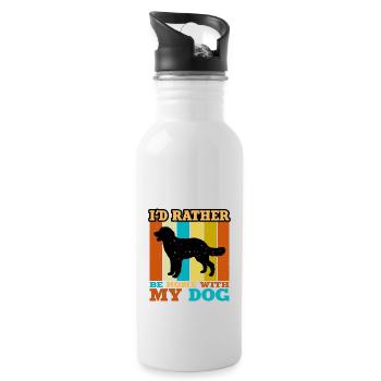 Hovawart Dog Lover Silhouette Vintage Sunset - Gourde avec paille intégrée - blanc - Droite