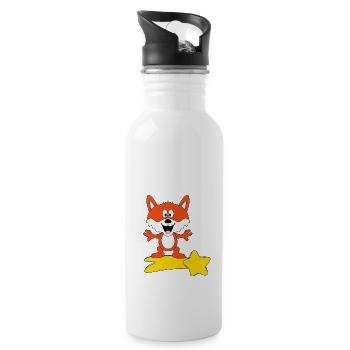 STERNSCHNUPPE - TIER - FUCHS - KIND - BABY - Trinkflasche mit integriertem Trinkhalm - Weiß - Rechts