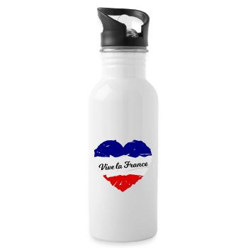 Das schöne Frankreich - Trinkflasche mit integriertem Trinkhalm - Weiß - Rechts