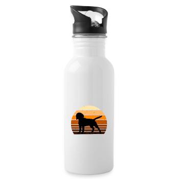 Beagle Dog Lover Silhouette Vintage Sunset - Gourde avec paille intégrée - blanc - Droite