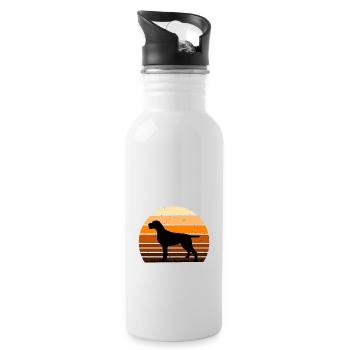 Cesky Fousek Dog Lover Silhouette Vintage Sunset - Gourde avec paille intégrée - blanc - Droite
