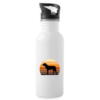 Cao De Castro Laboreiro Dog Silhouette Retro Sun - Gourde avec paille intégrée - blanc - Droite