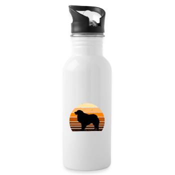 Kuvasz Dog Lover Silhouette Vintage Sunset - Gourde avec paille intégrée - blanc - Droite
