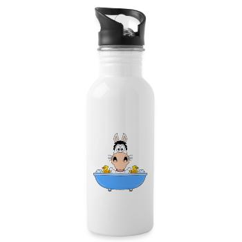 PFERD - BADEN - BADEWANNE - TIER - KIND - BABY - Trinkflasche mit integriertem Trinkhalm - Weiß - Rechts