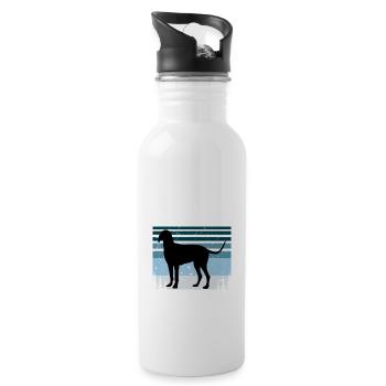 Billy Dog Silhouette Vintage Sunset pour les amoureux des chiens - Gourde avec paille intégrée - blanc - Droite