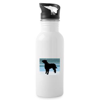 Briquet Griffon Vendeen Dog Silhouette Retro Sun - Gourde avec paille intégrée - blanc - Droite