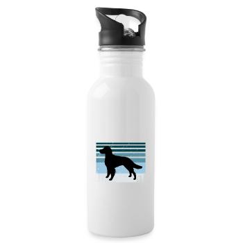 Britanny Dog Lover Silhouette Vintage Sunset - Gourde avec paille intégrée - blanc - Droite