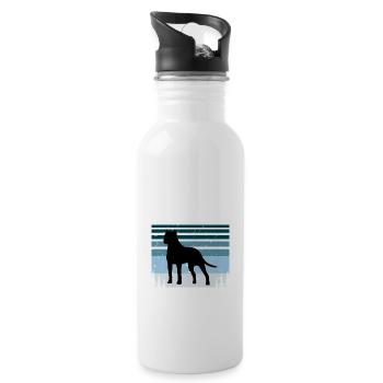 Amoureux des chiens brésiliens Silhouette Vintage Coucher de soleil - Gourde avec paille intégrée - blanc - Droite