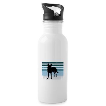 Carolina Dog Lover Silhouette Vintage Sunset - Water bottle with straw - white - Right