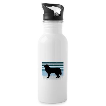 Great Pyrénées Dog Lover Silhouette Vintage Sunset - Gourde avec paille intégrée - blanc - Droite
