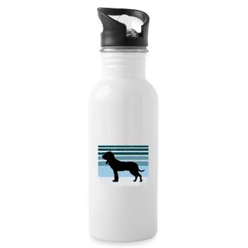 Sabueso Español Dog Love Silhouette Vintage Sunset - Trinkflasche mit integriertem Trinkhalm - Weiß - Rechts