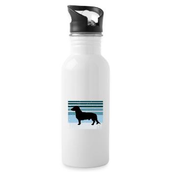 Westphalie Dachsbracke Dog Silhouette Retro Sun - Gourde avec paille intégrée - blanc - Droite