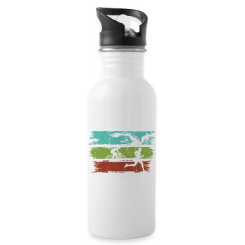 Rayures de triathlon Athletic Motion - Gourde avec paille intégrée - blanc - Droite