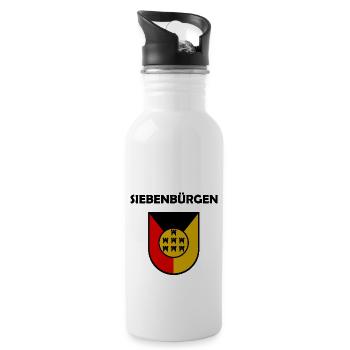 Die Sachsen aus Siebenbürgen - Trinkflasche mit integriertem Trinkhalm - Weiß - Rechts