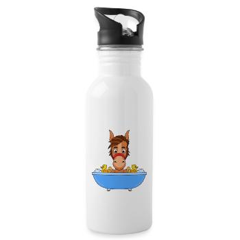 PFERD - PONY - BADEWANNE - Trinkflasche mit integriertem Trinkhalm - Weiß - Rechts