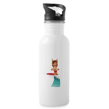WELLENREITER - PFERD - Trinkflasche mit integriertem Trinkhalm - Weiß - Rechts