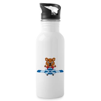 PILOT - BÄR - Trinkflasche mit integriertem Trinkhalm - Weiß - Rechts