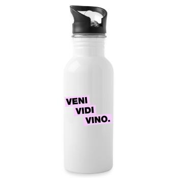 Veni Vidi Vino - Trinkflasche mit integriertem Trinkhalm - Weiß - Rechts