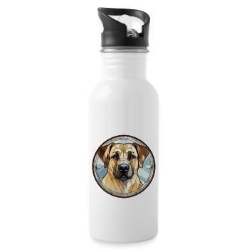 Chien de berger anatolien Race Aquarelle Verre - Gourde avec paille intégrée - blanc - Droite