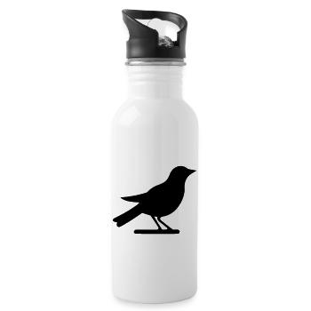 Oiseau - Gourde avec paille intégrée - blanc - Droite