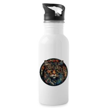 Ragamuffin Cat Breed Aquarelle Verre - Gourde avec paille intégrée - blanc - Droite