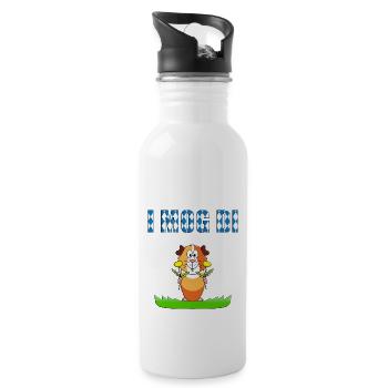 MEERSCHWEINCHEN - TIER - BLUMEN - I MOG DI - Trinkflasche mit integriertem Trinkhalm - Weiß - Rechts