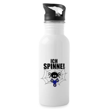 SPINNE - SPINNER - FIDGET TOY - KINDERSPIELZEUG - Trinkflasche mit integriertem Trinkhalm - Weiß - Rechts