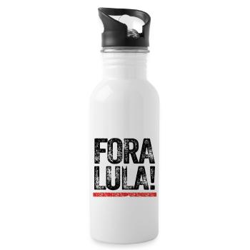 Fora Lula T-shirt - Brasilien - Trinkflasche mit integriertem Trinkhalm - Weiß - Rechts