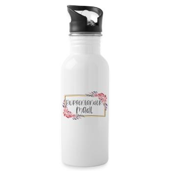 Burgenlander Österreich Mädchen Heimat Geschenk - Trinkflasche mit integriertem Trinkhalm - Weiß - Rechts