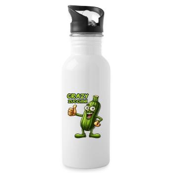 Crazy Veggies: Zucchini Thumbs Up - Trinkflasche mit integriertem Trinkhalm - Weiß - Rechts