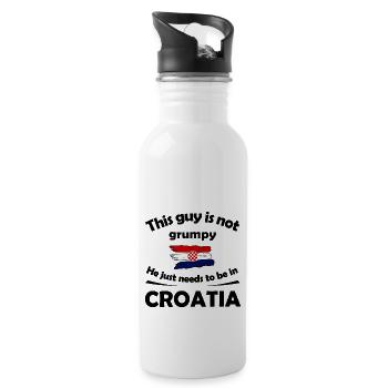 Sommer in Kroatien - Trinkflasche mit integriertem Trinkhalm - Weiß - Rechts