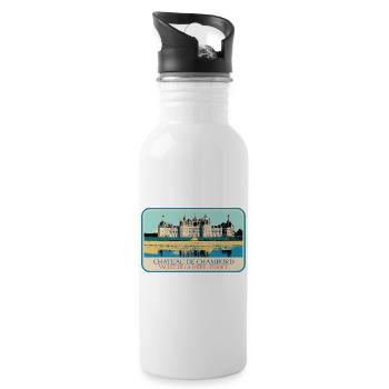 Illustration Château Chambord, Loire Valley - Water bottle with straw - white - Right