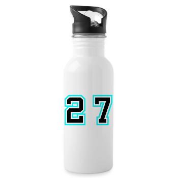 27 Zahl symbol - Trinkflasche mit integriertem Trinkhalm - Weiß - Rechts